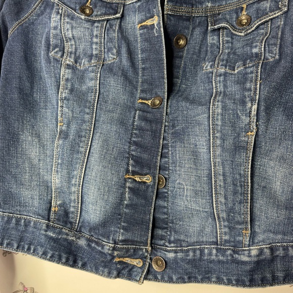 Lucky brand jacket jean coat denim button up logo buttons soft stretchy blue - Picture 6 of 10